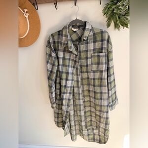 155 flannel before you long dress green preloved